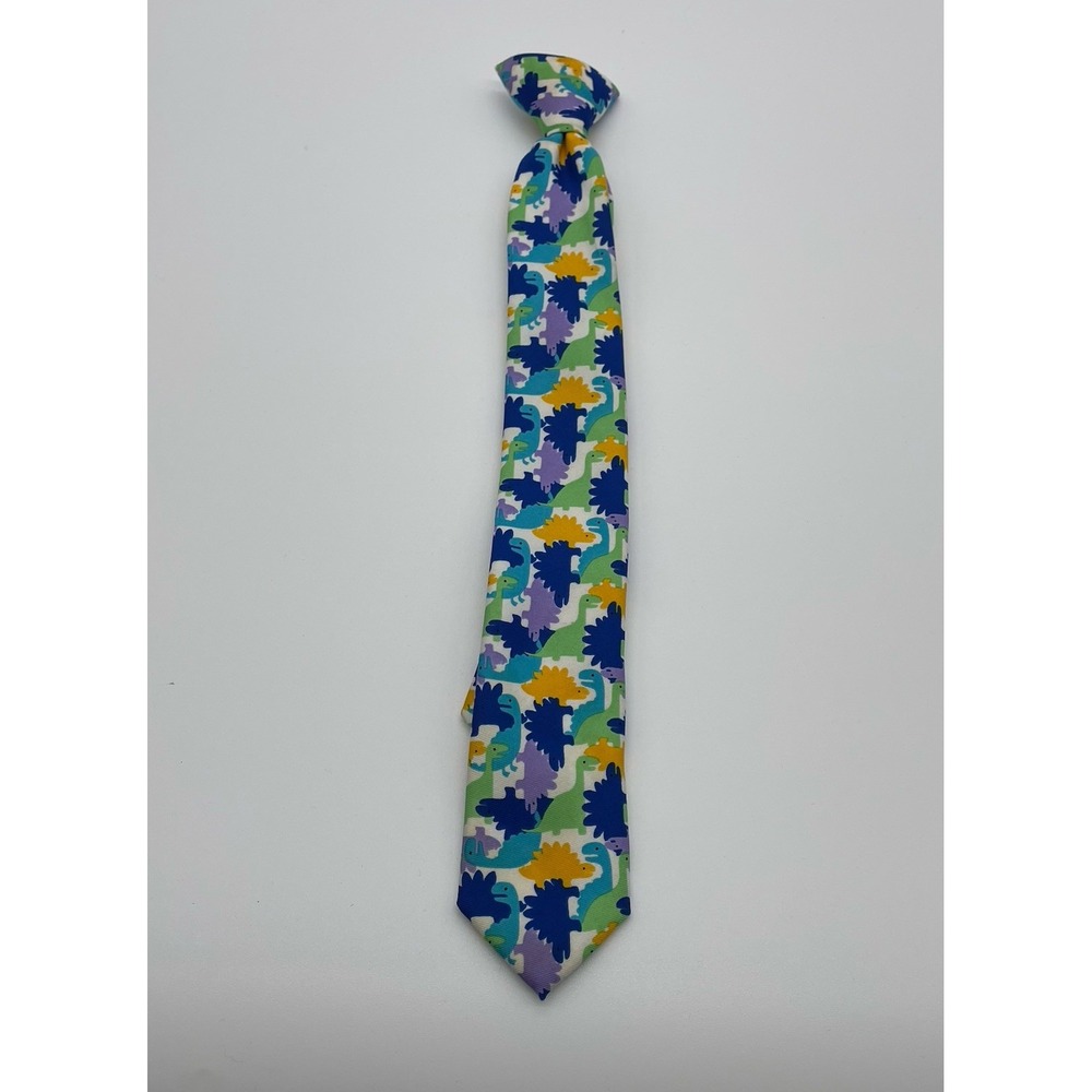Wembley Boys Dinosaurs  Tie Blue Green ‎ Purple Washable